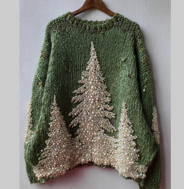 Womens Printed Crew-neck Sweatshirt Top