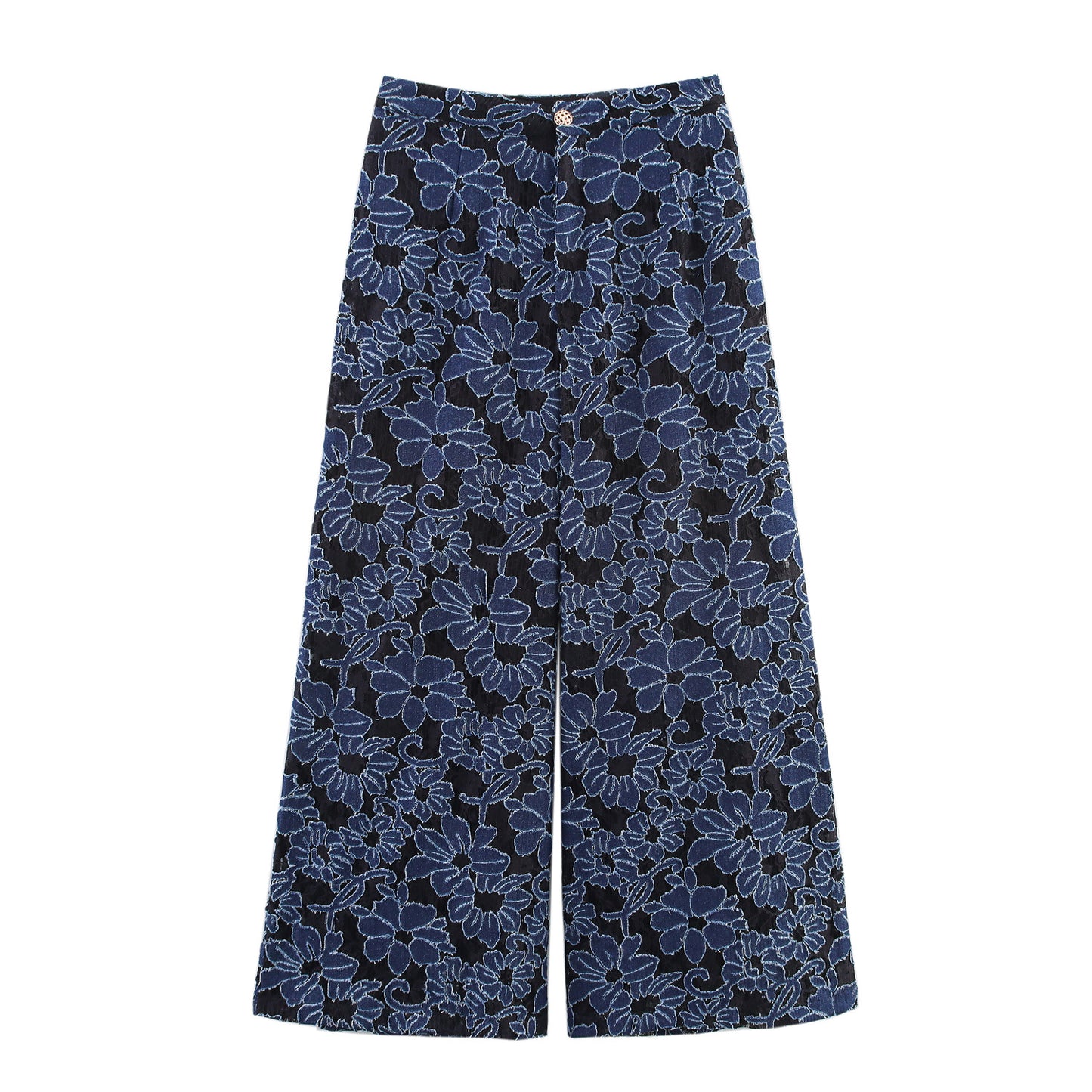 Loose Casual Simple Style Embroidered Commuter Trousers