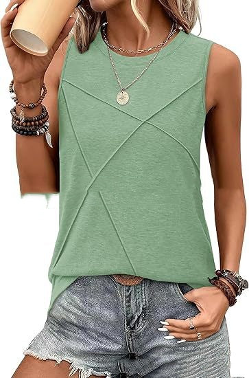 Womens Summer Tank Top Loose-Fit