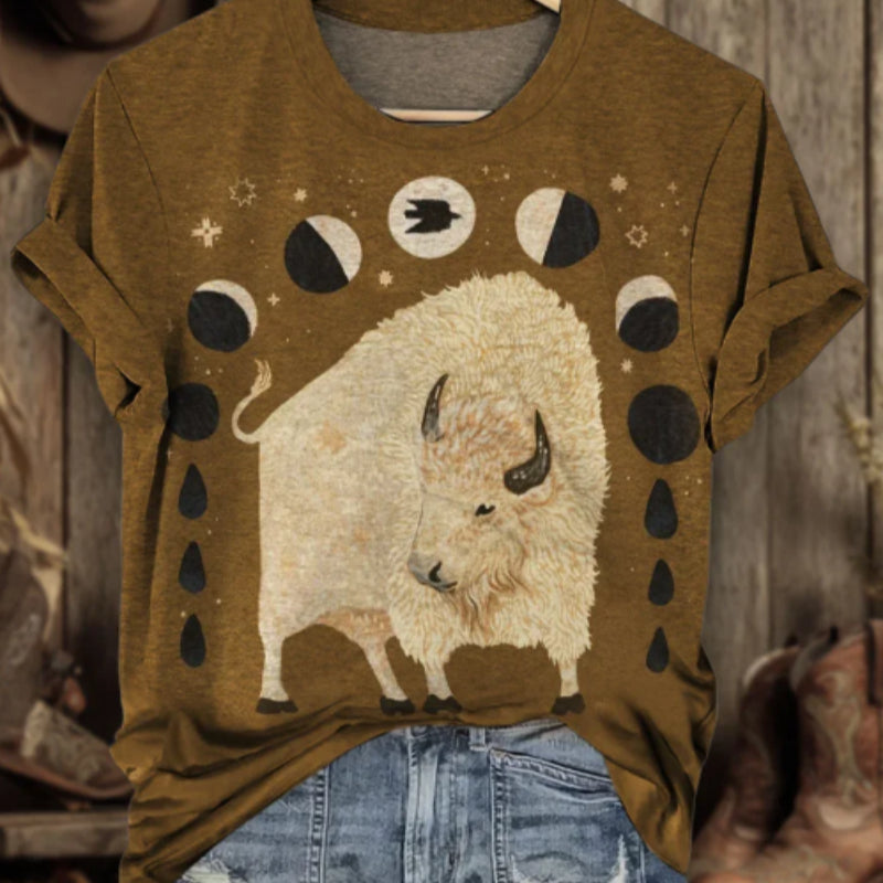Vintage Art Print Casual T-shirt