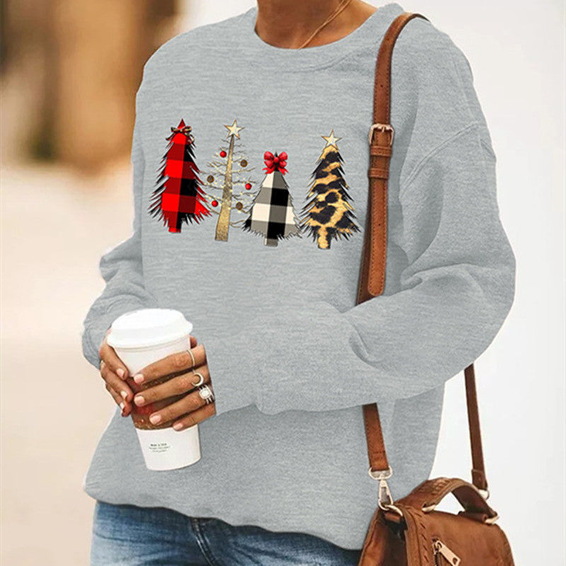 Women's Round Neck Long Sleeve Sweater Christmas