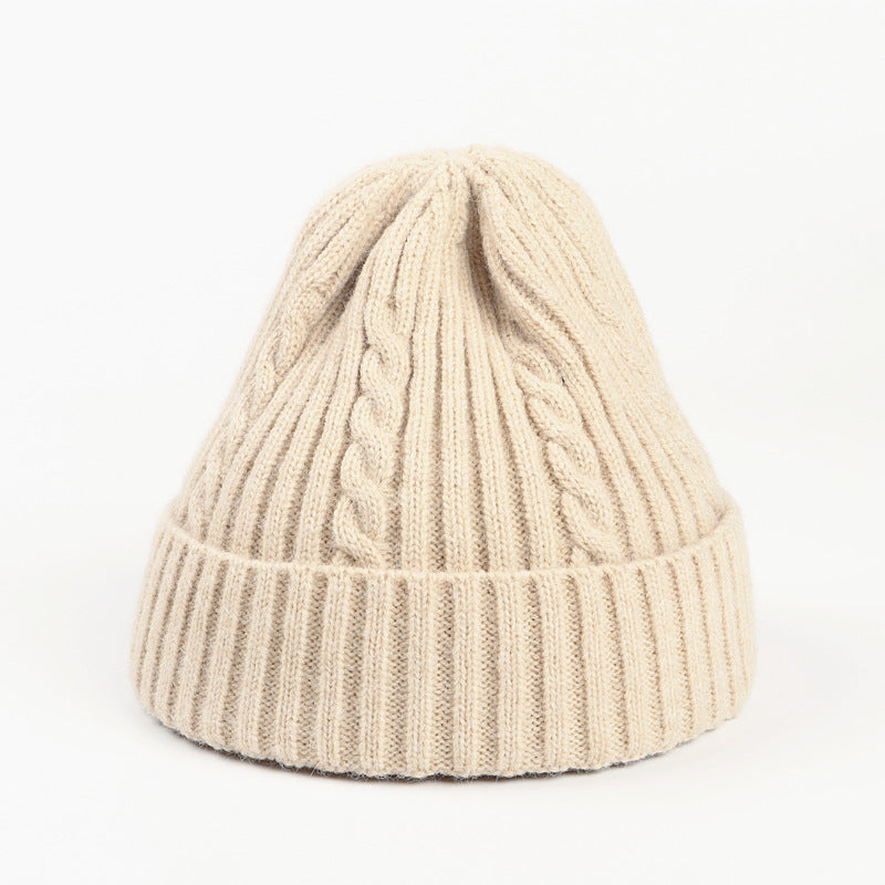 Autumn And Winter Fried Dough Twist Knitting Warm Wool Hat