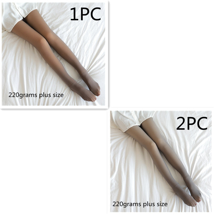 Fake Translucent Plus Size Leggings Fleece Lined Tights Fall And Winter Warm Fleece Pantyhose Women Fleece Lined Pantyhose Thermal Winter Tights