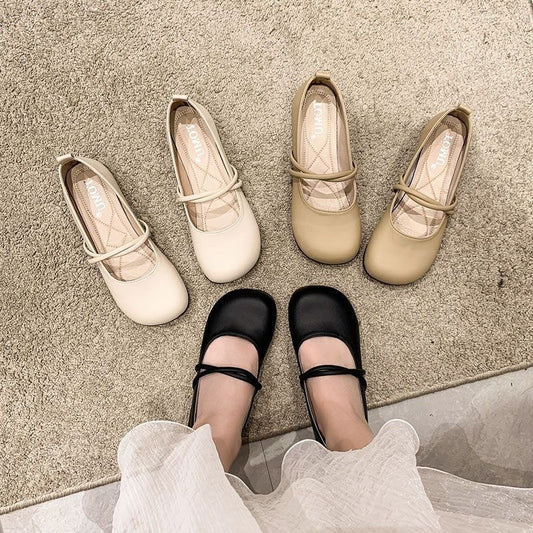 Vintage Low-cut All-match Gentle Soft Bottom Mary Jane Shoes