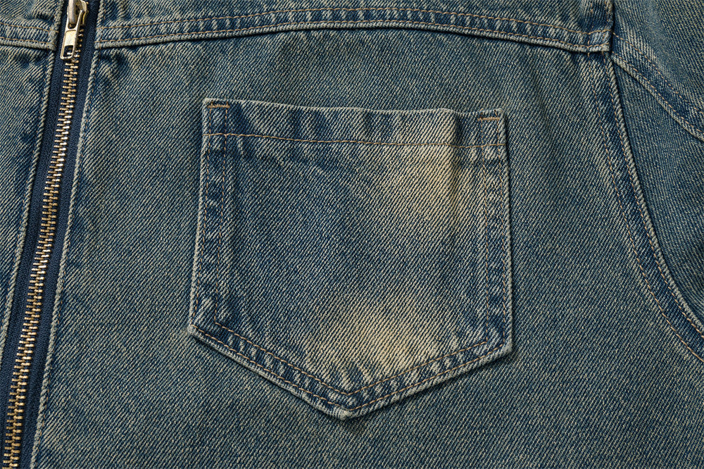 American Workwear Stitching Denim Coat