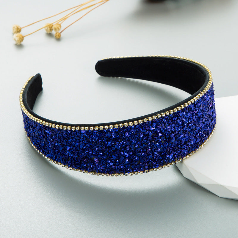 Shiny Diamond-encrusted Wide-brimmed Korean Style High Sense Face Wash Hair Band