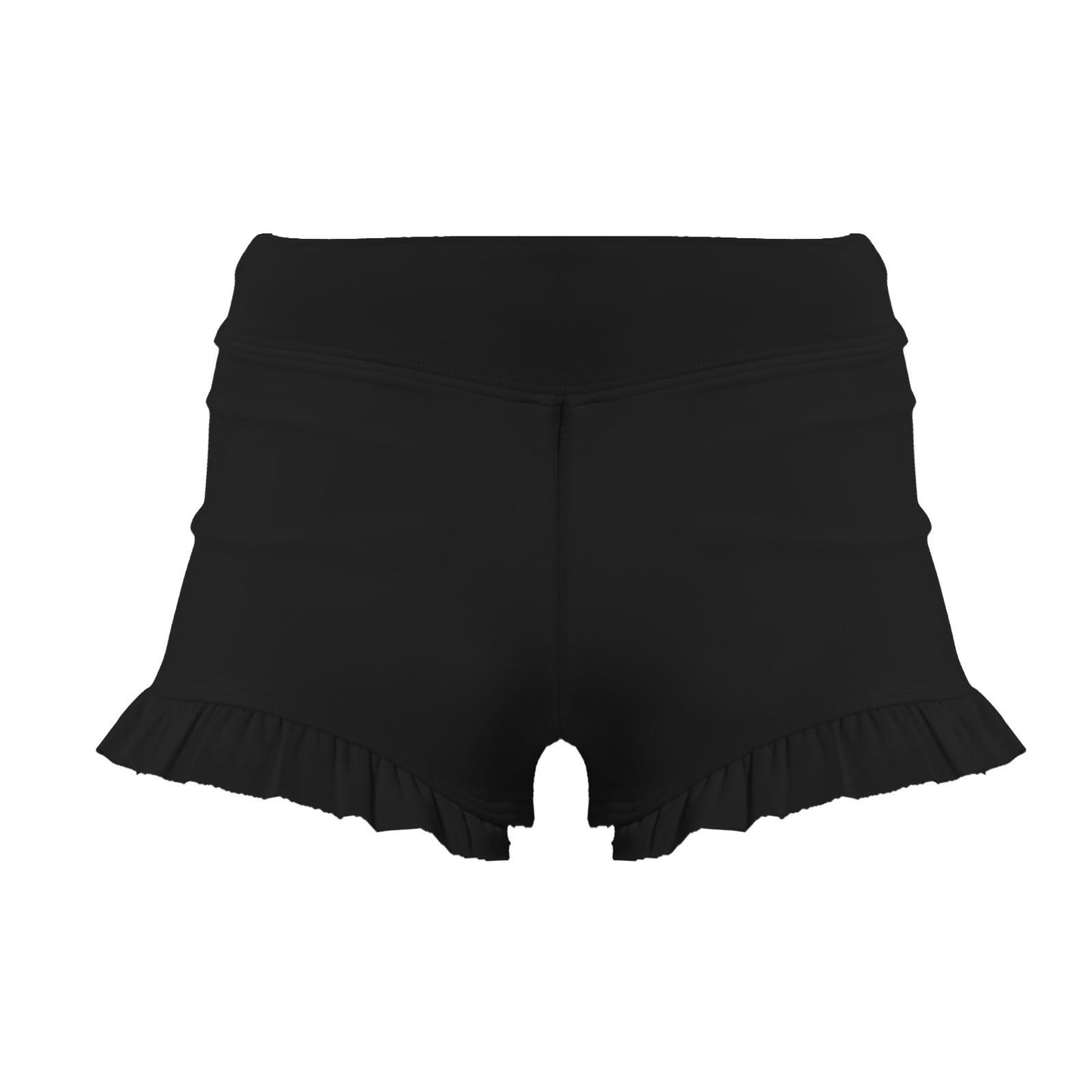 Kids Fashion Solid-Colored Ruffle-Trimmed Casual Fitness Shorts
