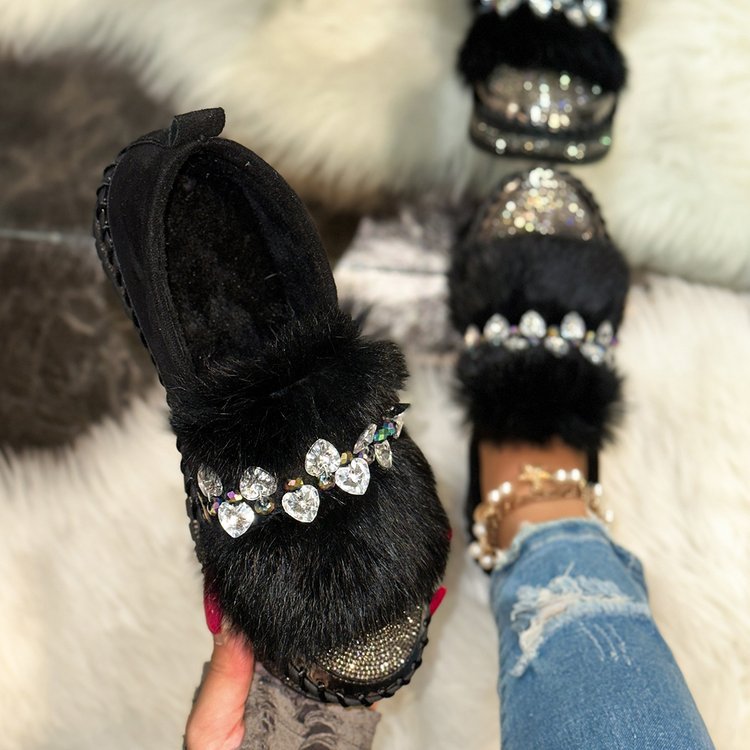 Fashion Bow Rhinestone Plus Size Women's Casual Shoes
