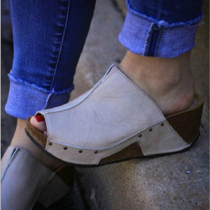 Foreign Trade New Style Fish Mouth Thick-soled Women's Shoes Large Size Sandals And Slippers