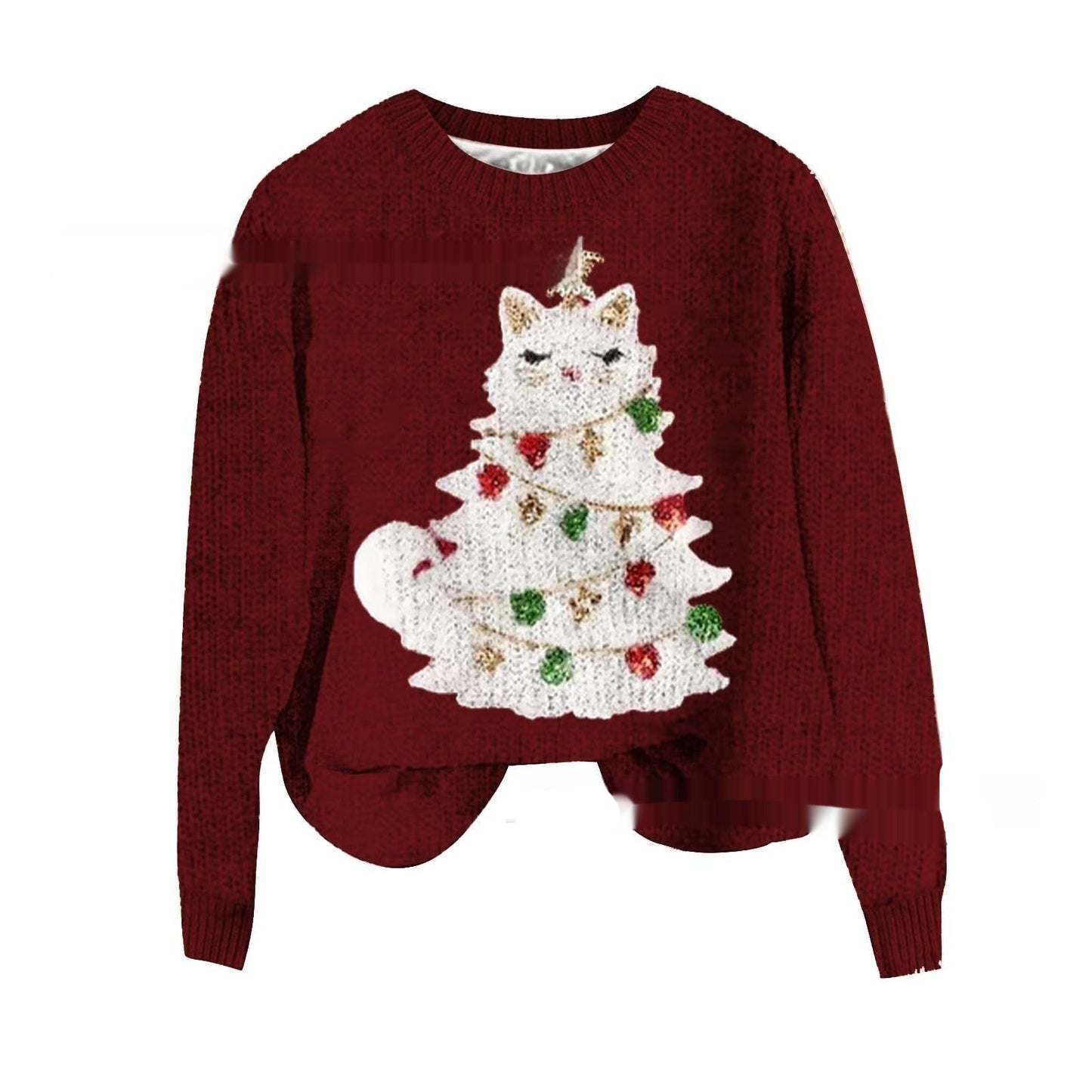 Arrival Chunky-Knit 3D Digital-Print Crewneck Sweatshirt
