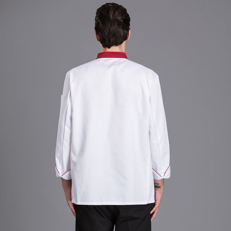 Chef Long Sleeve Coveralls With Dark Buttons