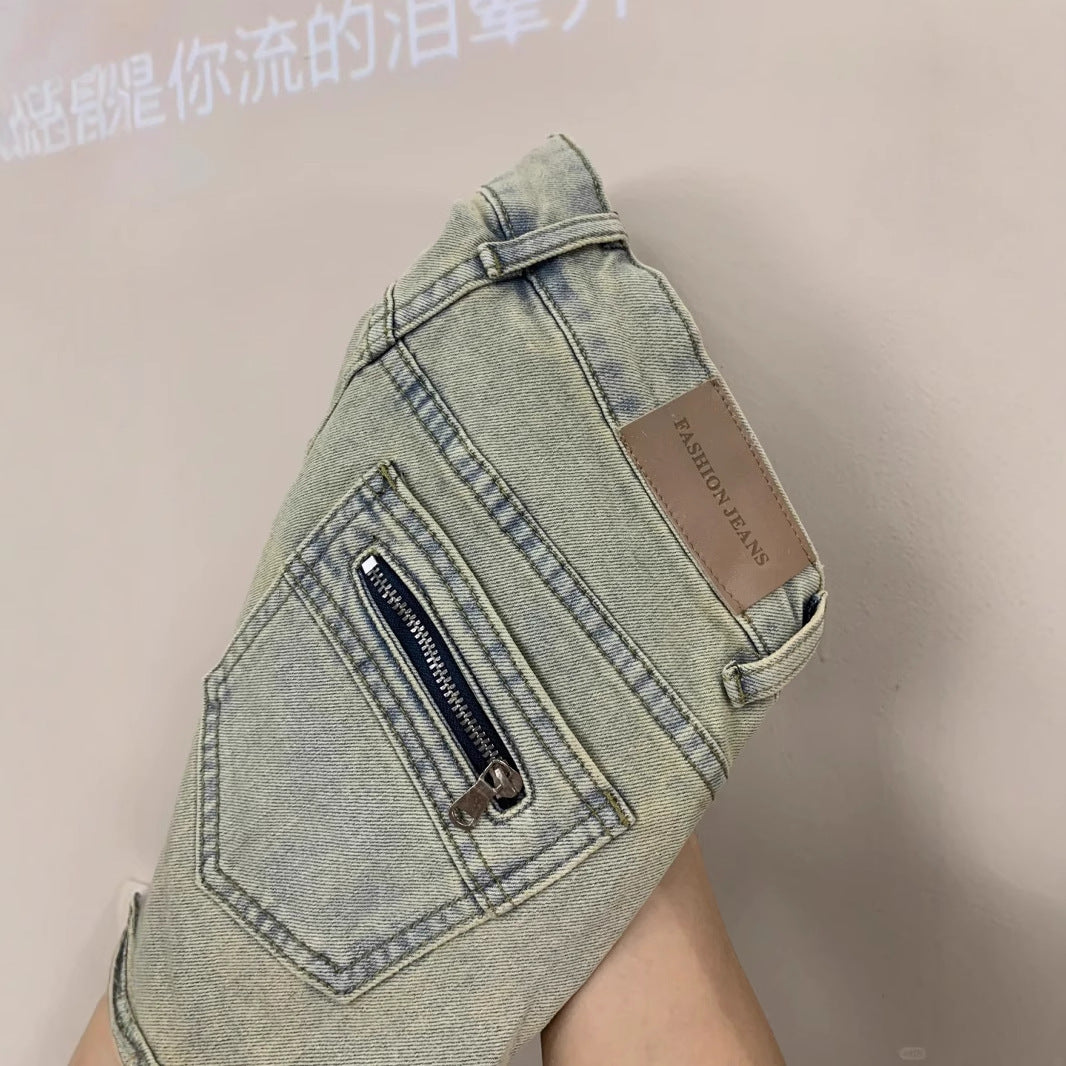 Stylish Minimalist Design Womens Cropped Jeans