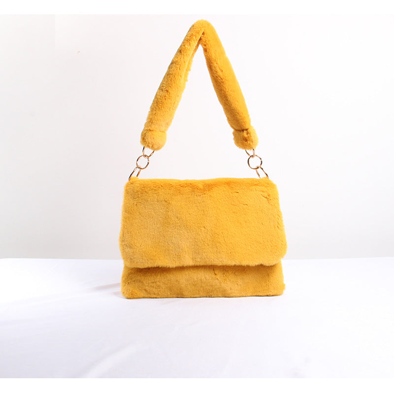 Plush Bag Women Autumn And Winter One-shoulder Handbag