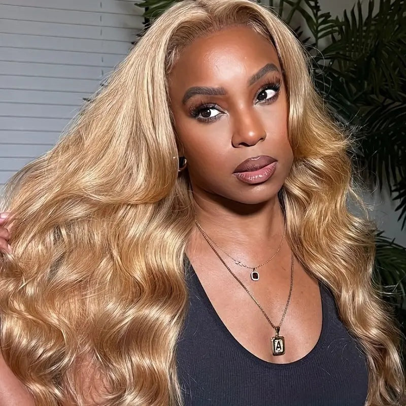 European And American Fashionable Golden Big Wave Wig