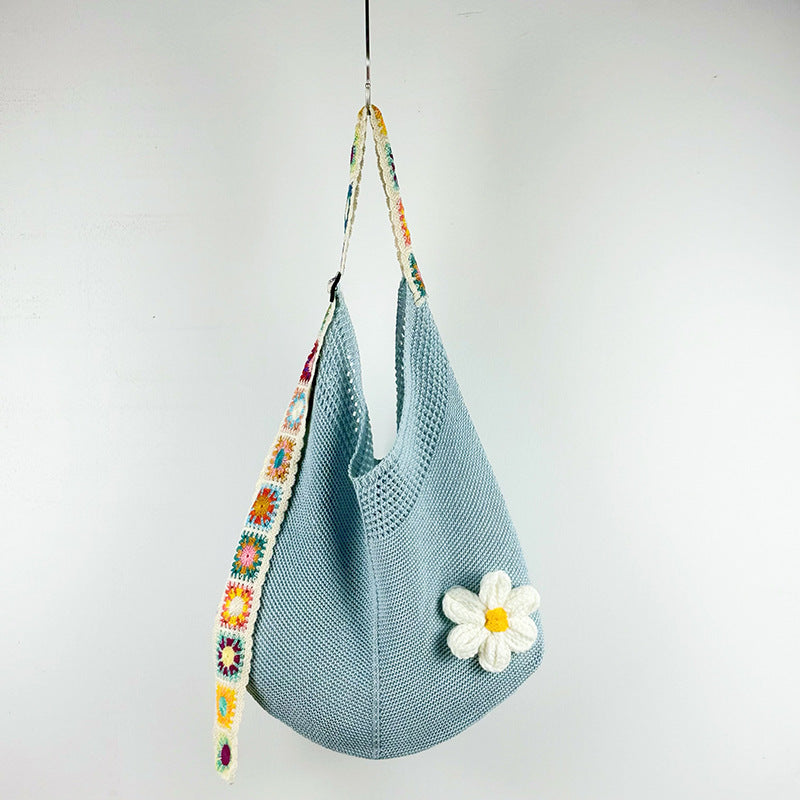 Women's Woven Shoulder Bag Hollow Flower