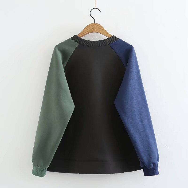 Raglanærmet blød, løstsiddende sweater til kvinder med farvematchning