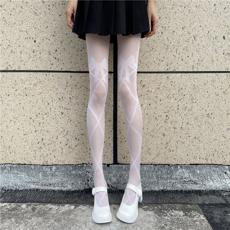 Women's Simple Solid Color Cross-tie Rompers Socks
