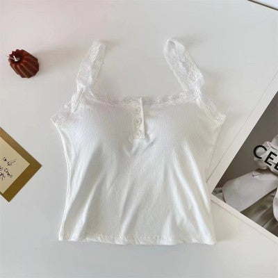Women's Sweet Lace Solid Color Camisole