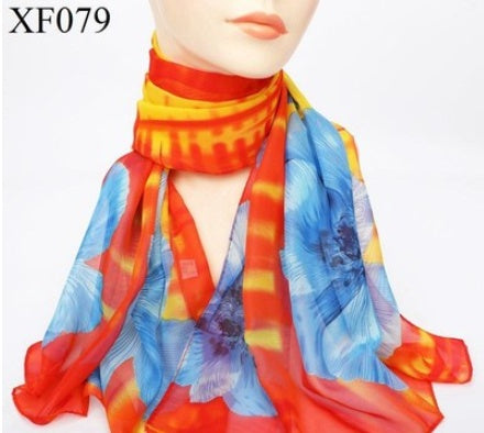 Spring And Autumn Print Chiffon Scarf Shawl