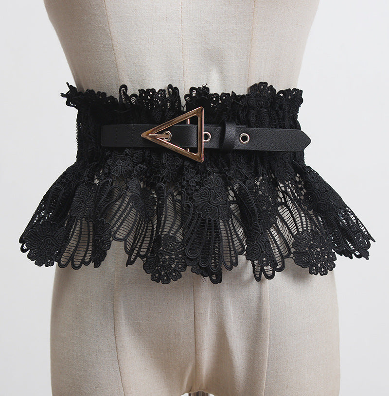 Lace Lace-up Waist Belt Waistband Women's Wide Band Skirt Lining