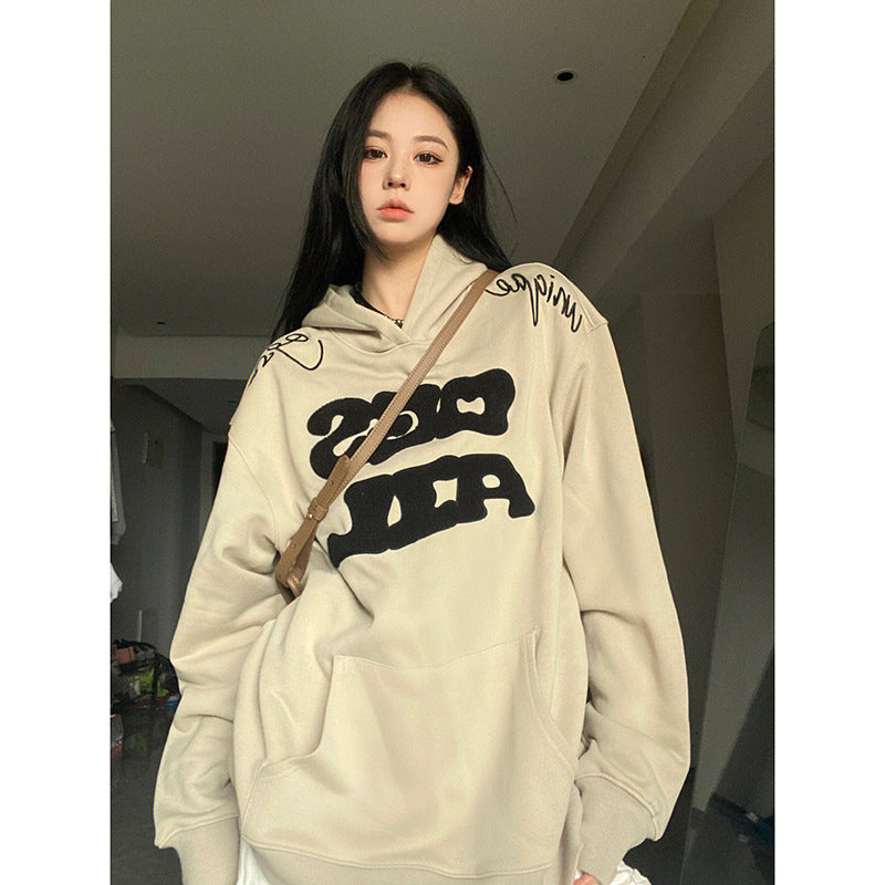 Fleece-lined Fashionable Elegant Letter Sweater Jacket
