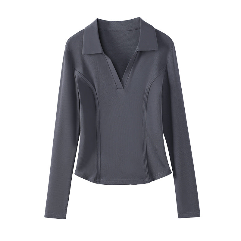 Womens Stylish Slimming Cotton Long-Sleeve T-Shirt