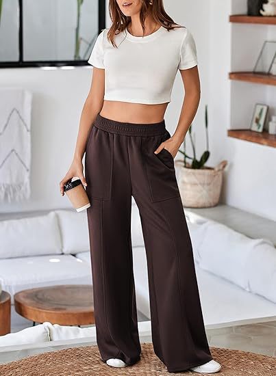 Women's High Waist Loose Wide Legs Trousers