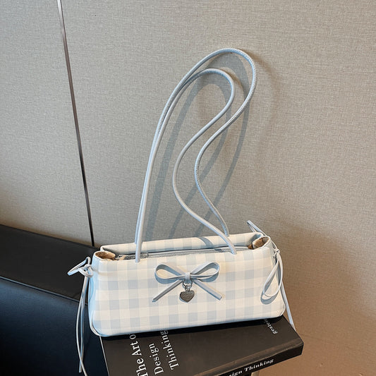 Contrast Color Bowknot Niche Sweet Girl Shoulder Bag