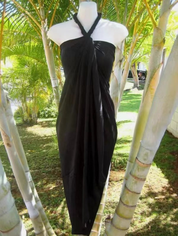 Women's Beach Vacation Bottoming Belt Long Dress