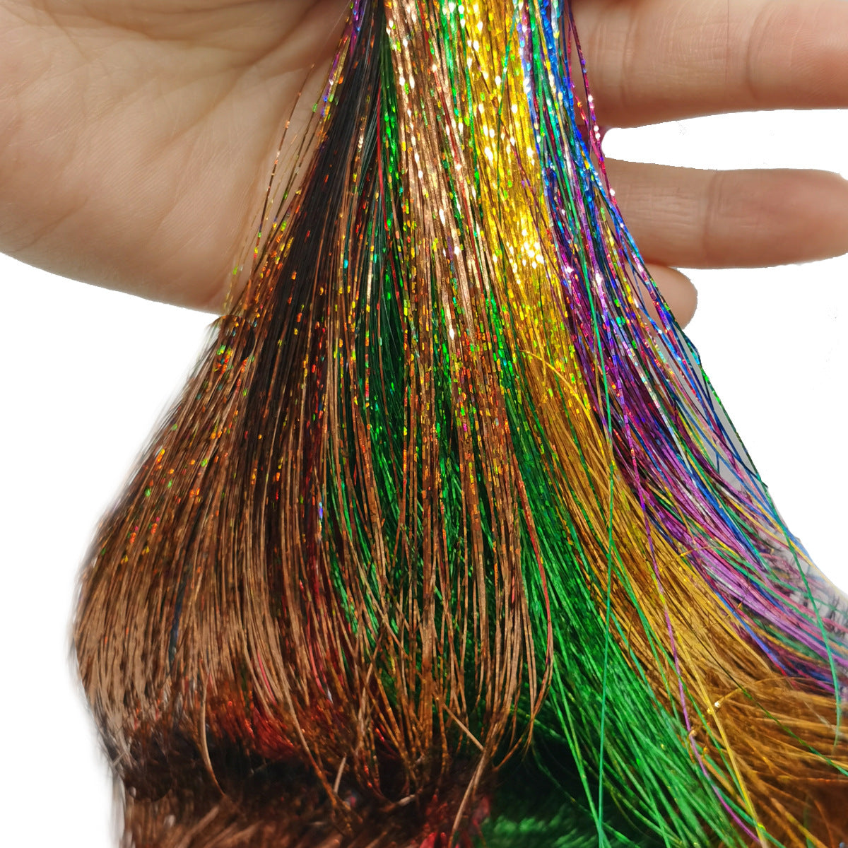 Colorful Silk Pet Silk Color Wig Set Suit