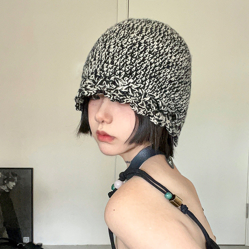 Small Spicy Girls' Wool Hat Warm Keeping Versatile Hollow