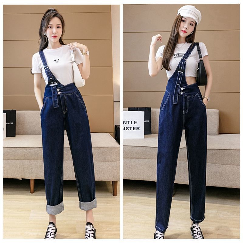 Bib Women New Autumn All-match Trend Loose Design Pants