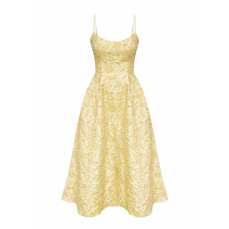 Sophisticated Jacquard Backless Dress For Women