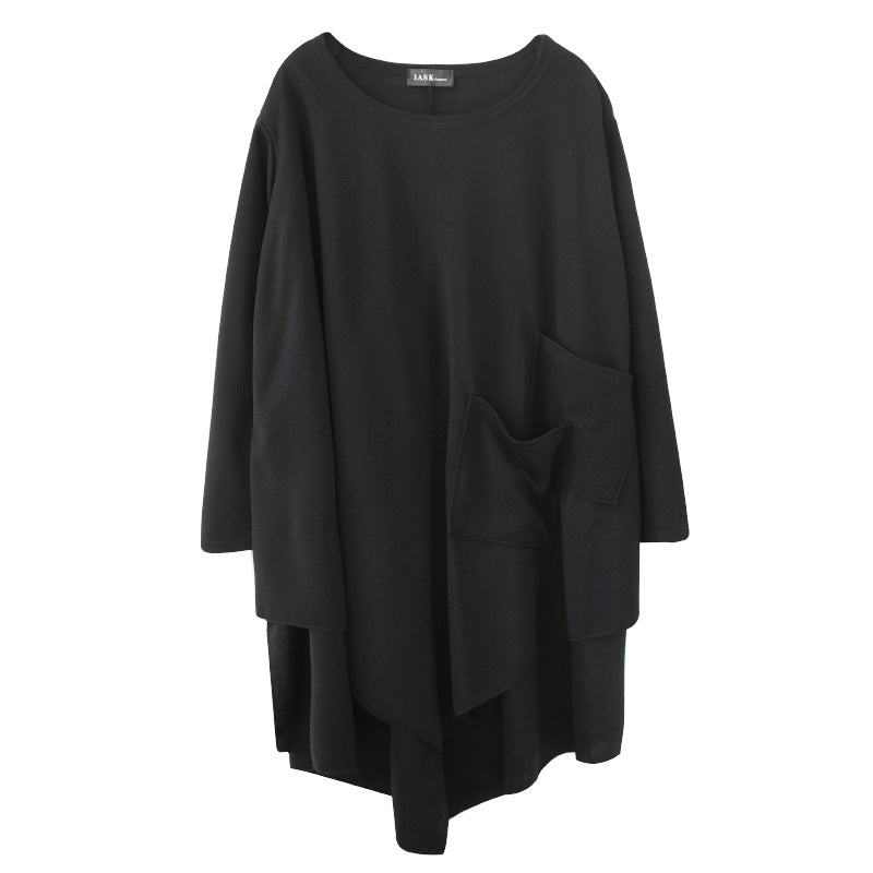 Plus Size Irregular Loose Fashion Plump Girls Batwing Shirt