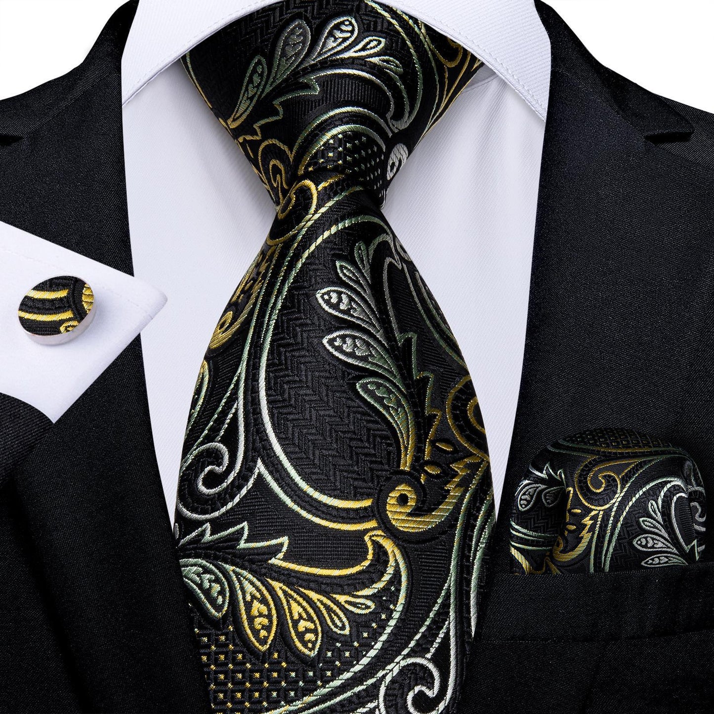 Vintage Jacquard Paisley Tie 3-Piece Set