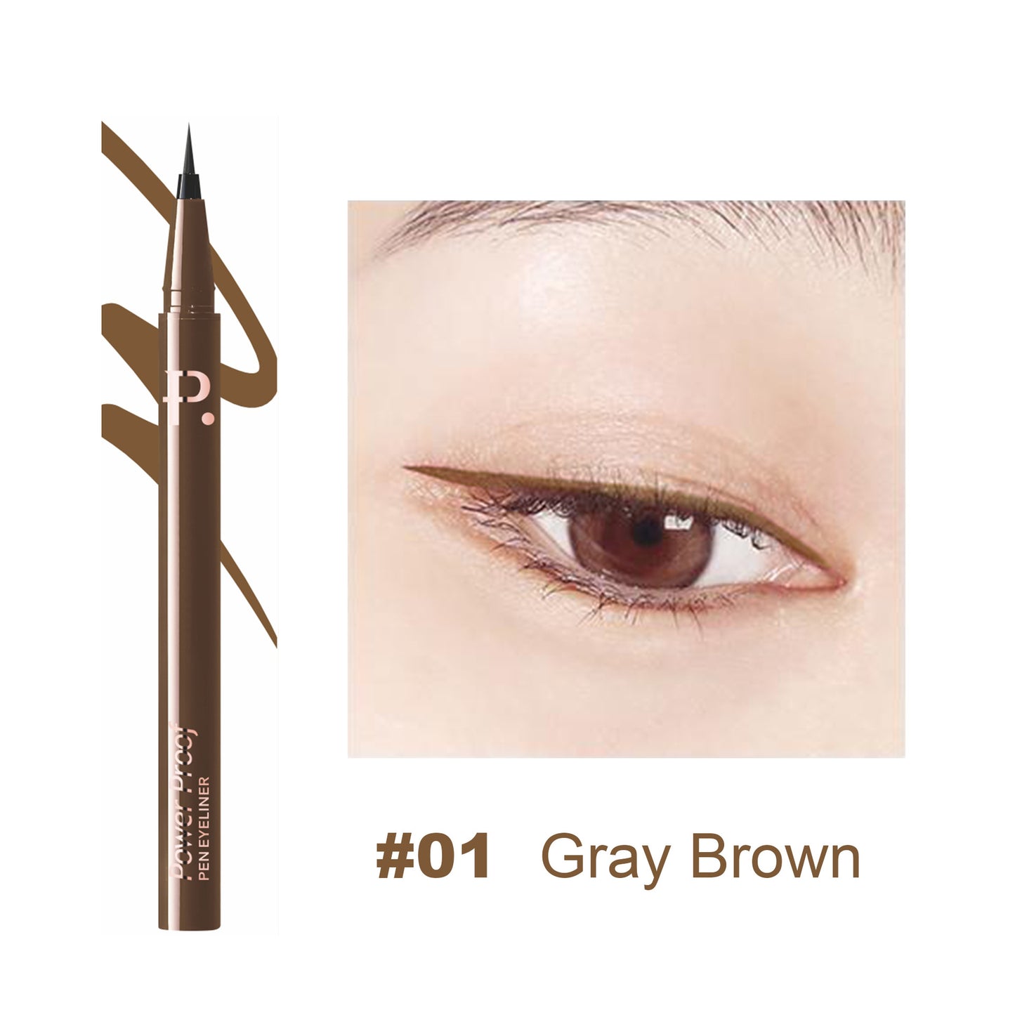 Fiber-tip Eyeliner Pen With Soft Brush Tip Waterproof Long-lasting And Smudge-proof
