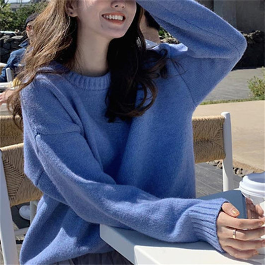 Autumn And Winter Round Neck Japanese Soft Glutinous Sweater