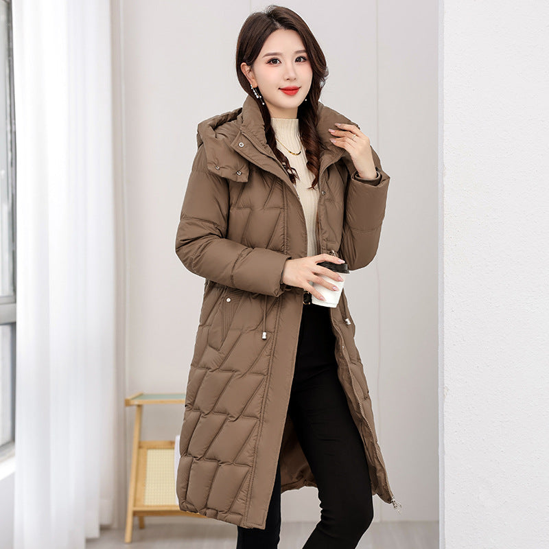 Mellemlang Slim Fit Plus Size Vatteret Frakke Til Kvinder Vinter Ny