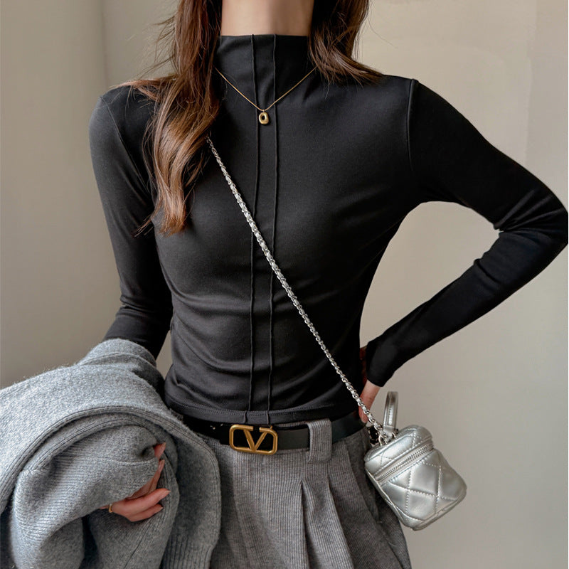 Women's Half-turtle Neck Long-sleeve Versatile Top