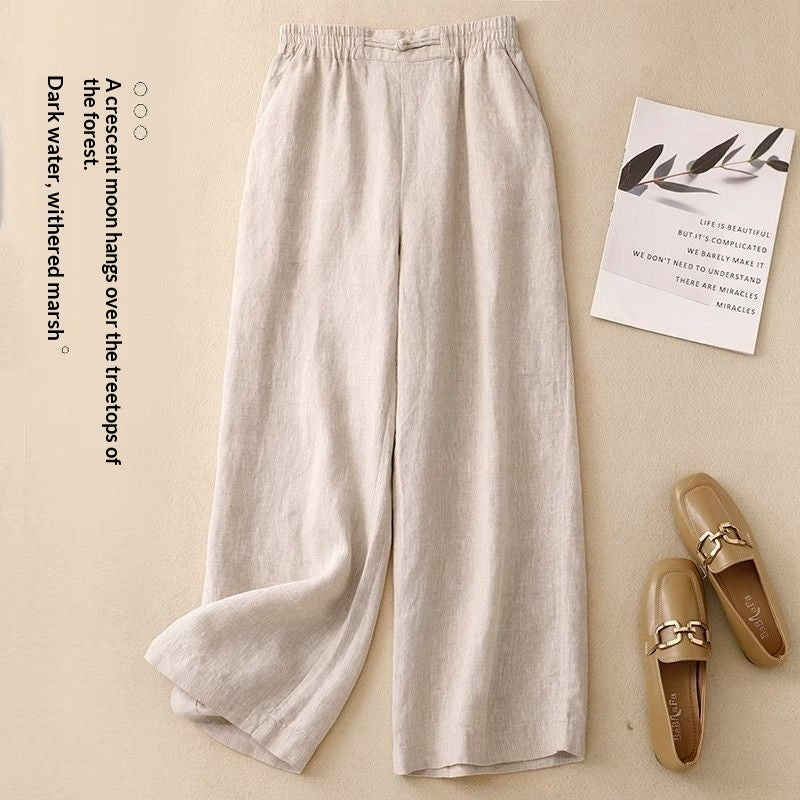 Women's Casual Cotton And Linen Top Summer Set