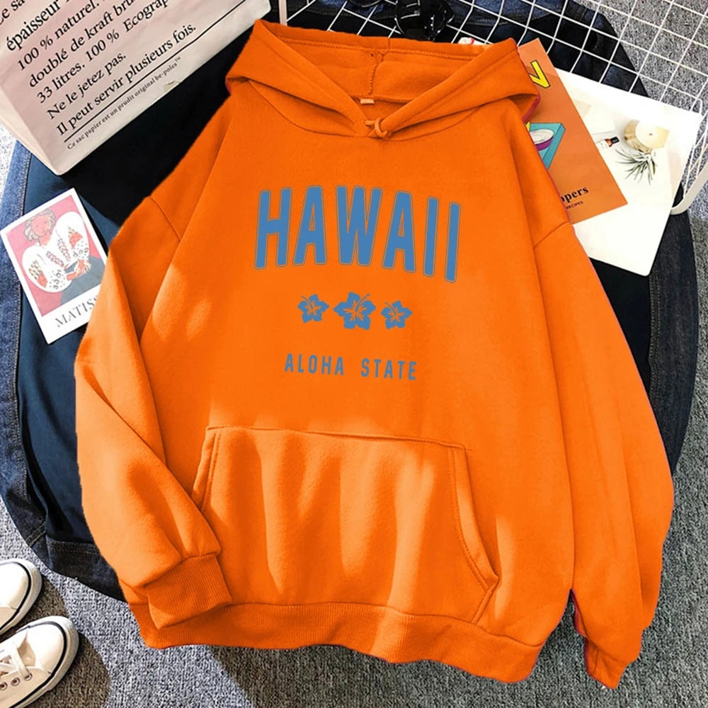 Roha Letter Printing Hoodie til kvinder Hip Hop