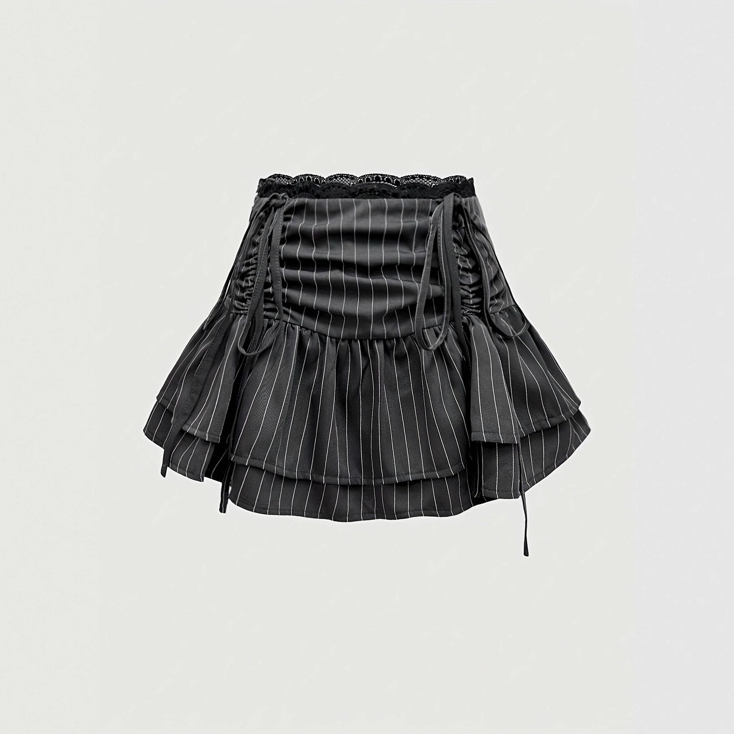 Sweet And Stylish Preppy-style Patchwork Skirt