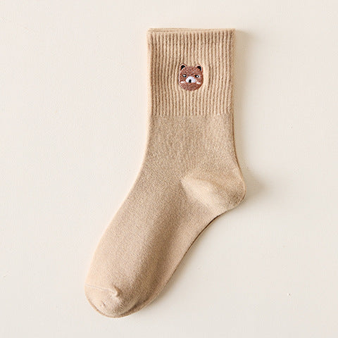 The New Cartoon Bear In The Tube Socks Women's Lace College Style
