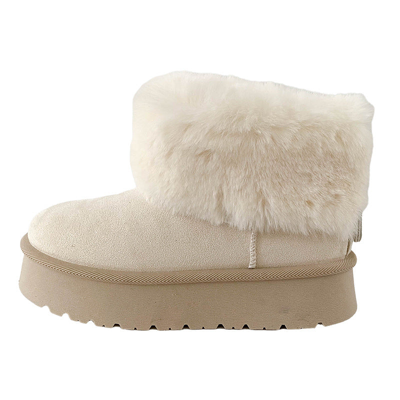 Women's Short-tube Snow Boots With Latex Insoles