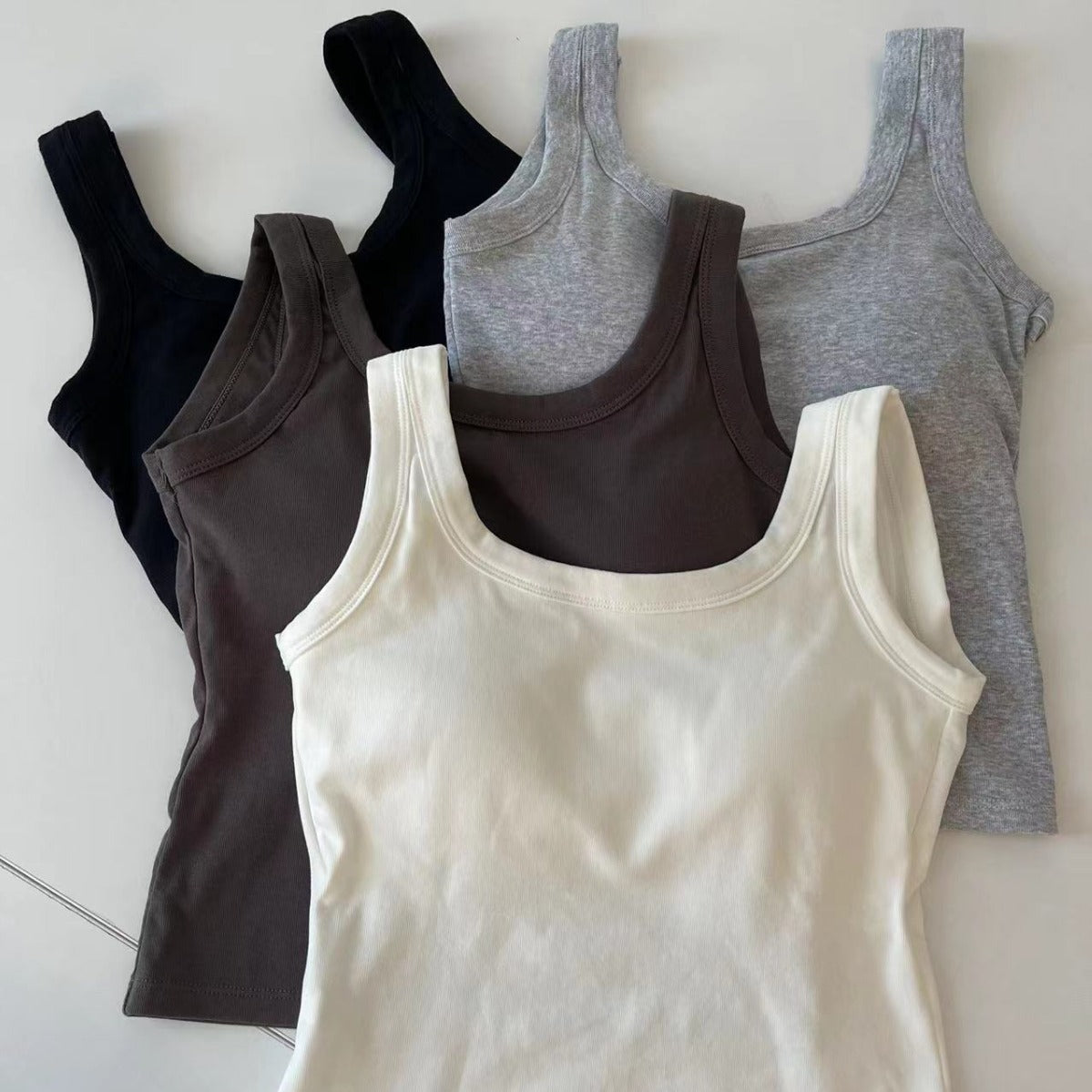 Cotton Vest Summer With Chest Pad Fixed Cup Versatile Inner Match