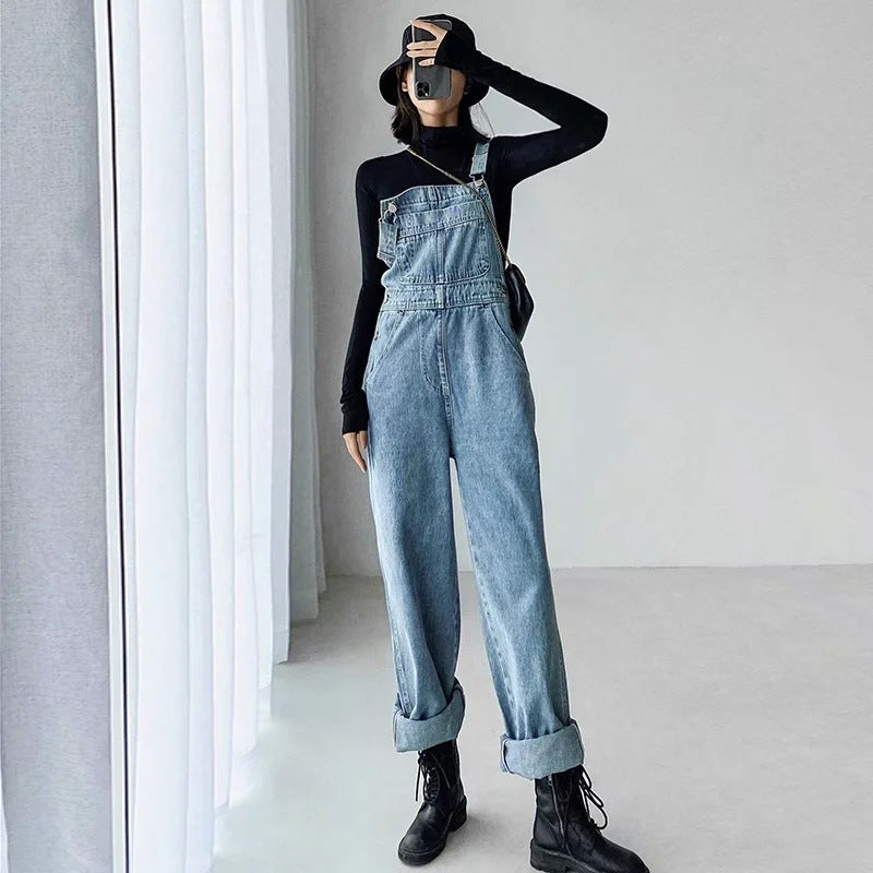 Løse, lige retro denim-selerbukser