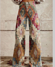 European And American Plus Size Women's Casual Pants Thin Wide Leg