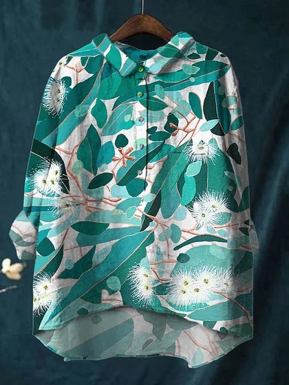 Long-sleeve 5-button Shirt With 3D Digital Animal Print
