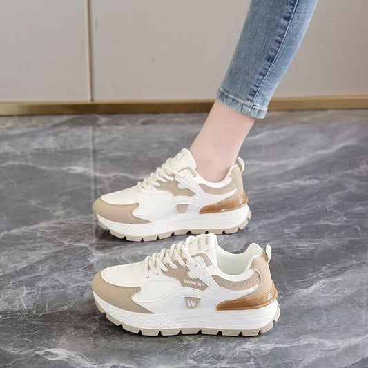 Versatile Womens Leather Shoes With Thick Soles