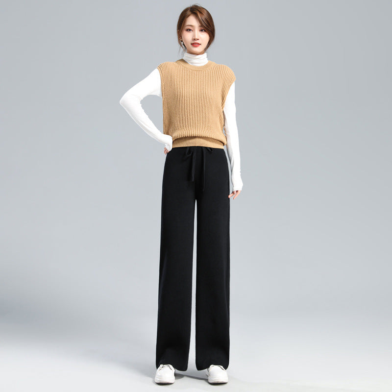 Women's Fashionable Cashmere Knitted Wide-leg Pants